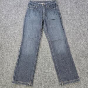 Duluth Trading Jeans Womens 6x33 Blue Straight Leg Workwear
